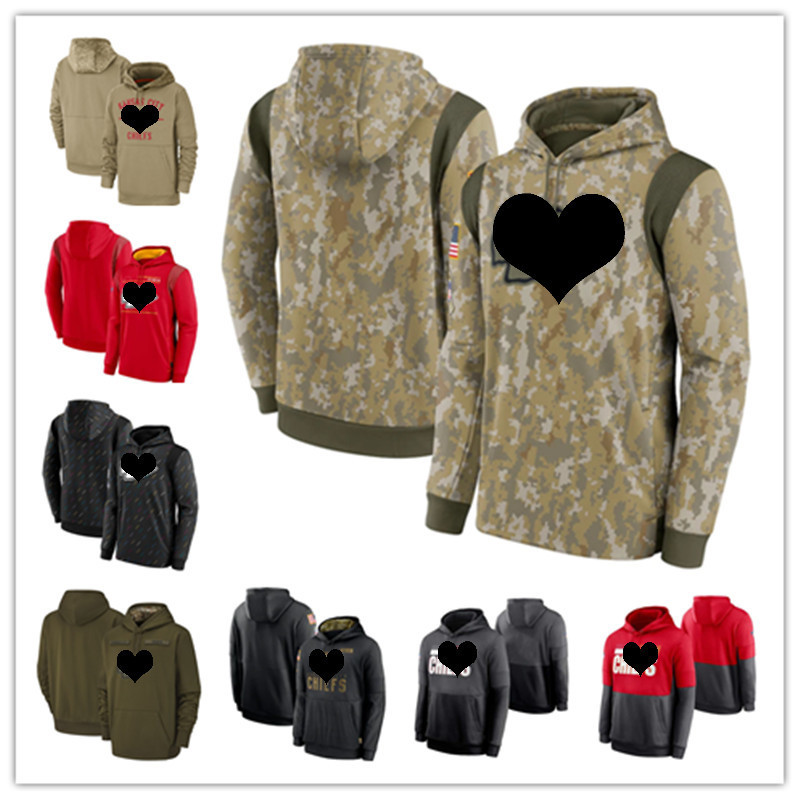 

Men Women Youth Kansas''City''Chiefs''Camo Football Hoodie Wear 2021 Salute To Service Therma Performance Pullover, Black;red