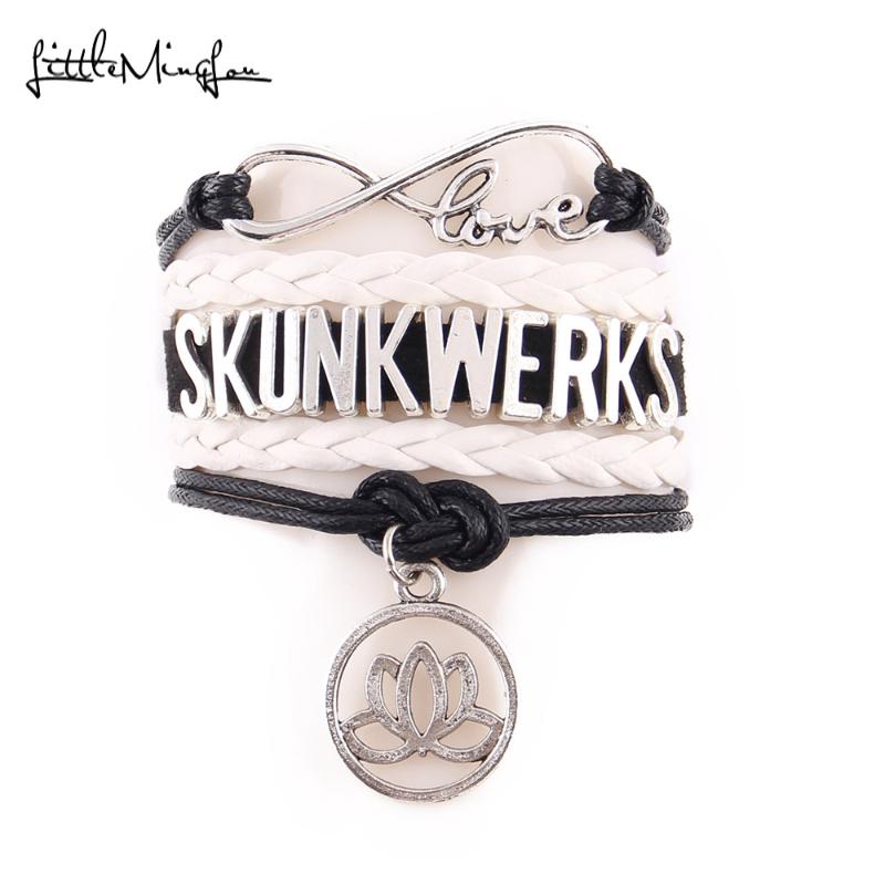 

Little MingLou Infinity love SKUNKWERKS Bracelet tree leaf Charm leather wrap men bracelets & bangles for Women jewelry