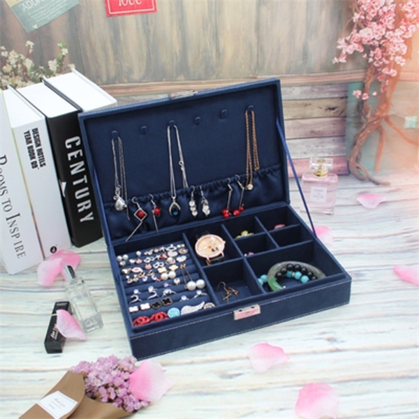

NEW Fashion Style Leather Jewelry Storage Box Woode Storage Box For Girls,Necklace Rings Etc Makeup Organizer,boite a bijoux C0116