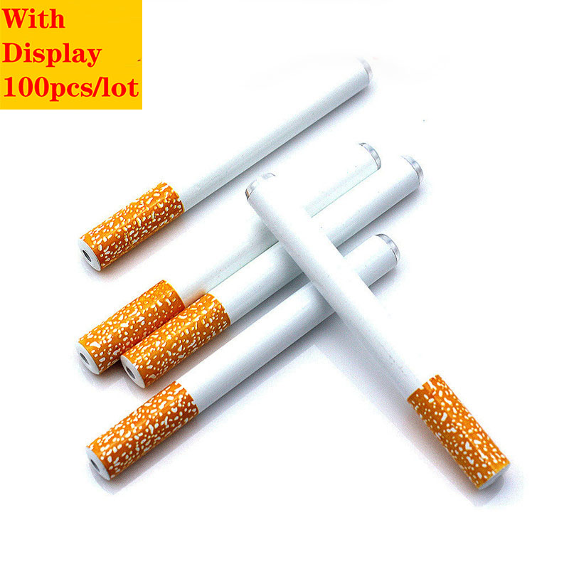 

high quality Creative Metal Aluminum Cigarette Shape Smoking Pipes Portable Cleaner Smoking Snorter Herb Tobacco Pipe dhl free