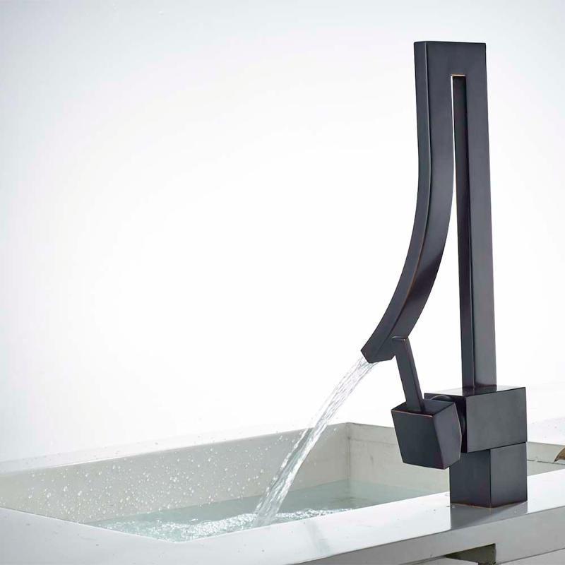 

Brass Basin Faucet Luxury Bathroom Faucet Sink Mixer Tap Deck Mounted Hot And Matte Black/Chrome/Nickel Mixer Tap1