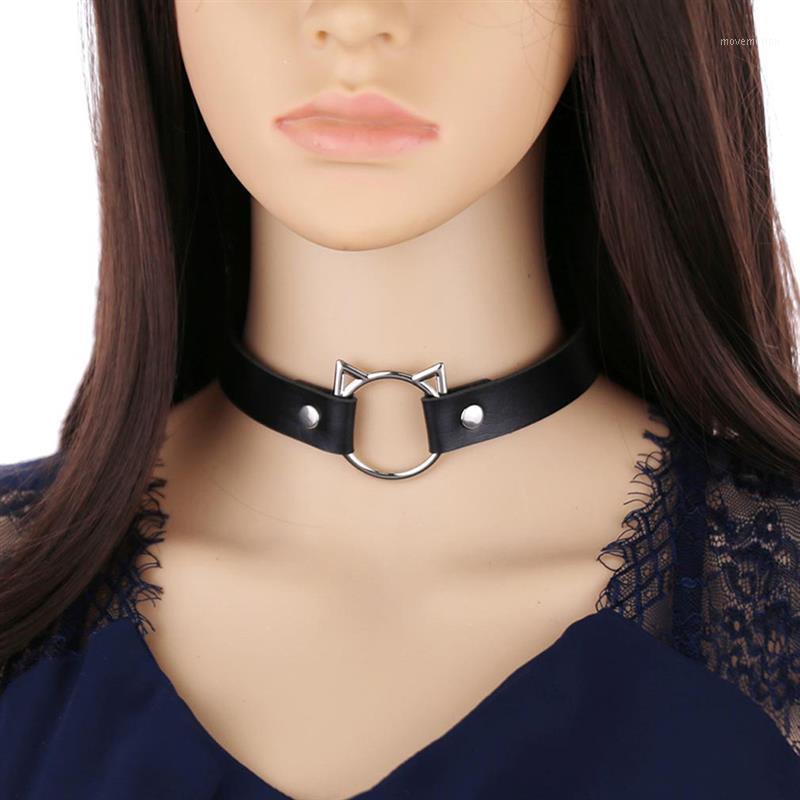 

Women Choker Cat Head Pattern Collar Adjustable Goth Collar Gifts For Girls Choker PU Leather Necklace Jewelry Accessories1