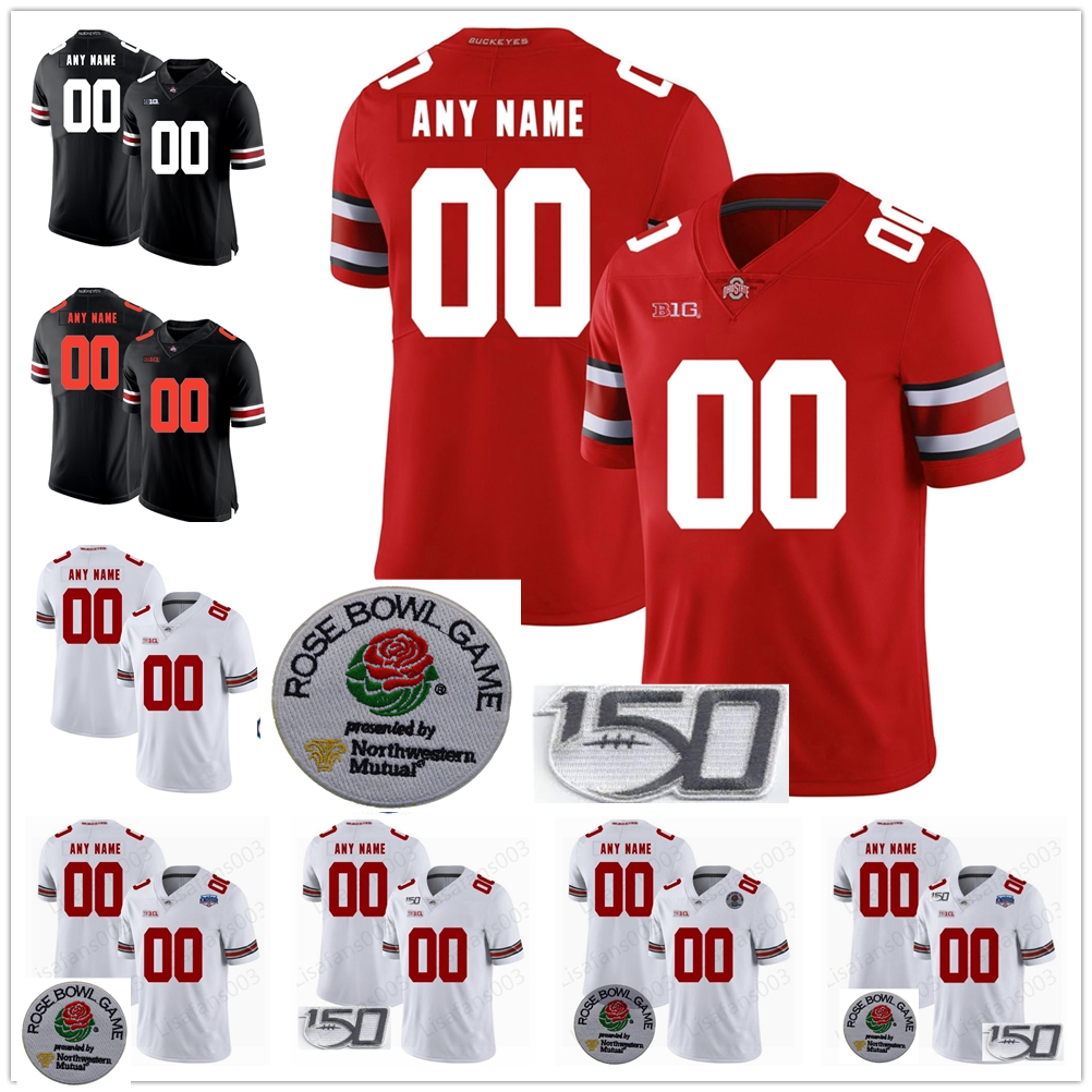 

Custom Ohio State Buckeyes Ronnie Hickman College Football jerseys Eddie George Fields Dobbins Olave Young Teague Burrow OSU 150, Red with rose patch