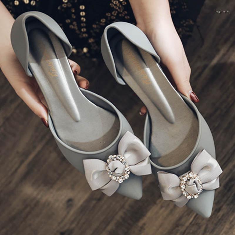 

Crystal Silk bow-knot jelly sandals women chunky heels candy shoes women slippers femmes sandales rainproof pvc sandalias 20201, Black