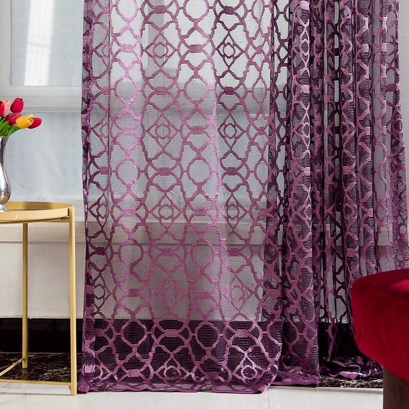 

Yellow Solid Linen Curtain Window Screens Curtains For Living Room Tulle Modern Voile for Bedroom Balcony Yarn Decor JK167Y, Purple