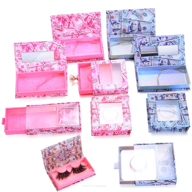 

1Pcs Paper False Eyelash Packaging Box Lash Boxes Packaging Faux Cils 25mm Mink Eyelashes Empty Case Pink Blue Makeup Tools