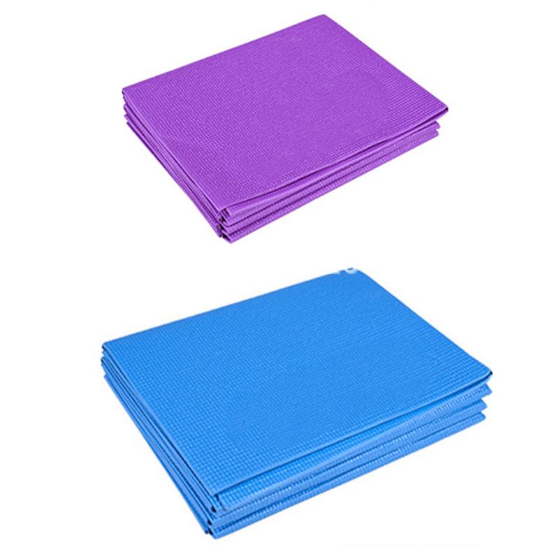 

PVC Foldable Yoga Mat Exercise Pad Thick Non-Slip Folding Gym Fitness Mat Pilates Supplies Floor Play, Blue