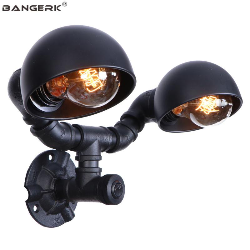 

Vintage Double Water Pipe Wall Lights Industrial Edison Lamps Wall Sconce Loft Decor LED Lamp Home Lighting Luminaire