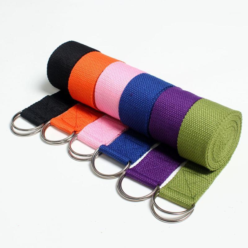 

6 Pieces 72" Yoga Stretch Belt Strap Sports Training Belt Stretch Waist Leg Fitness Exercise Gym Cotton Yoga Strap Sports Belts1, Black