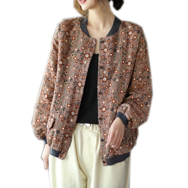 

Women Print Jacket Outwear for Spring Autumn Big Loose Retro Vintage Casual New Female B01131616, Green