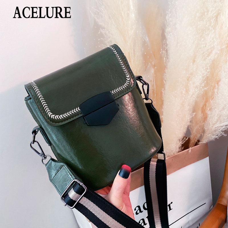 

ACELURE High Quality Solid Color Fashion Shopping Bags Women Shoulder Crossbody Bags Zipper Wide Strap Messenger Female, Black