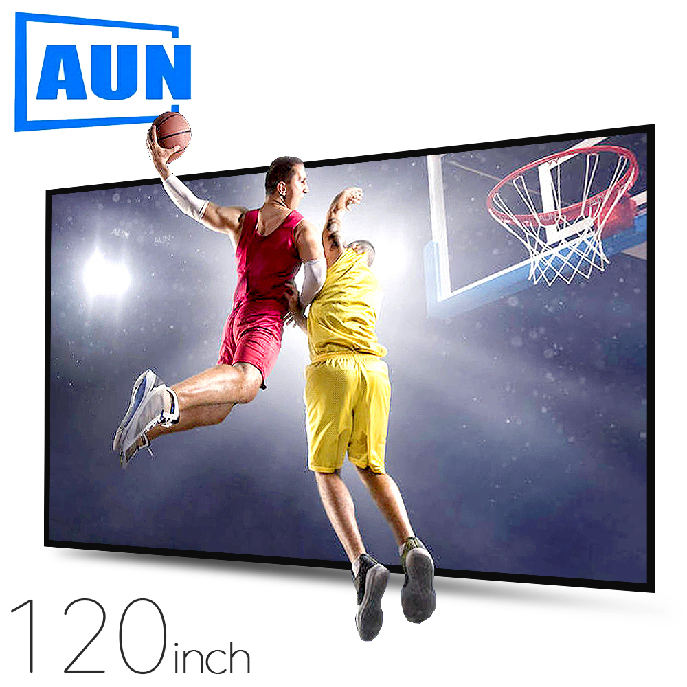 

AUN Anti-light Projector Screen 120/100/60 inch. 16:9 Reflective Fabric Home theater, ALR 4K 1080P projector LED/DLP