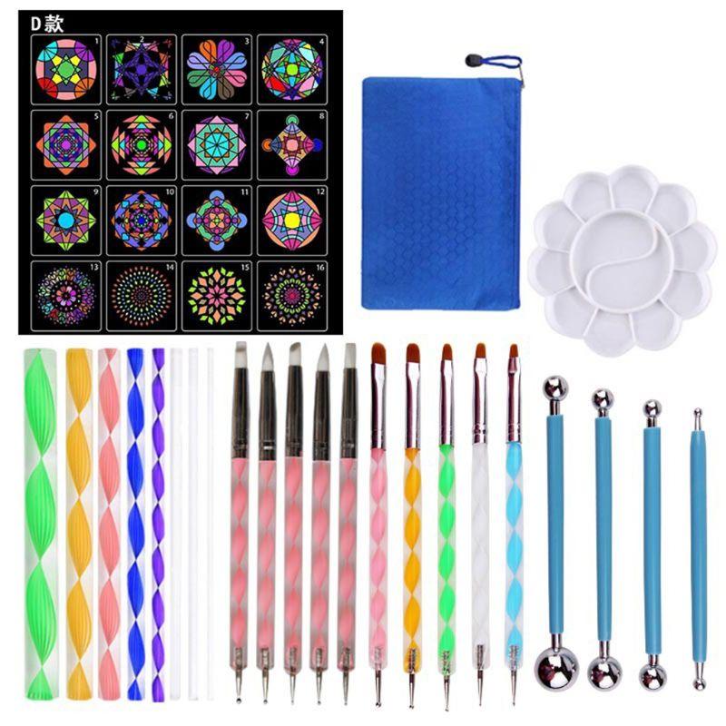 

40pcs/set Mandala Dotting Tools Set For DIY Painting Rock Stencils Brush H05B Gift Sets