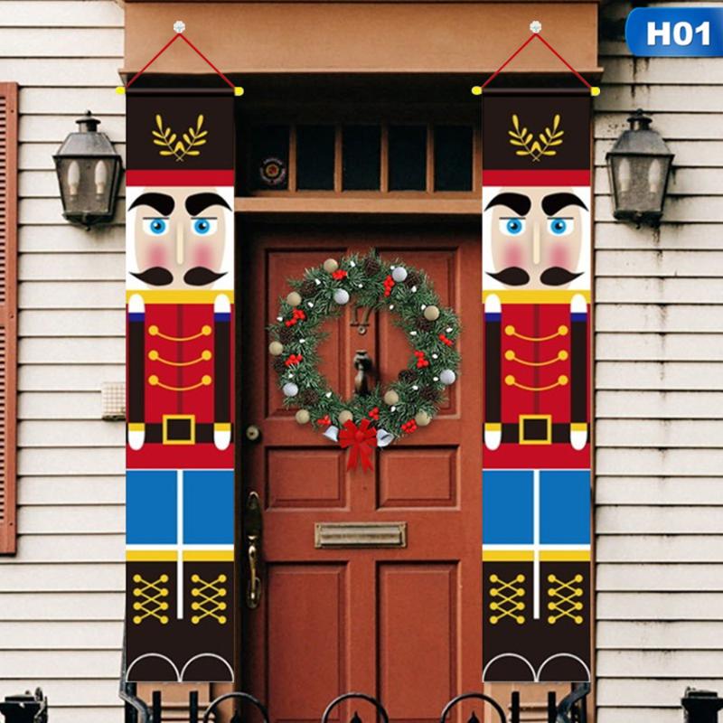 

Xmas Door Banners Nutcracker Soldier Hanging Decor for Home Merry Christmas Ornaments Happy New Year 2021 Navidad