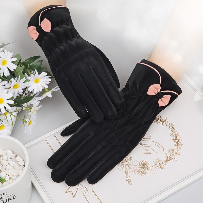 

Fashion winter ladies gloves windproof inner plush warmth ladies gloves touch screen skin-friendly soft cotton women