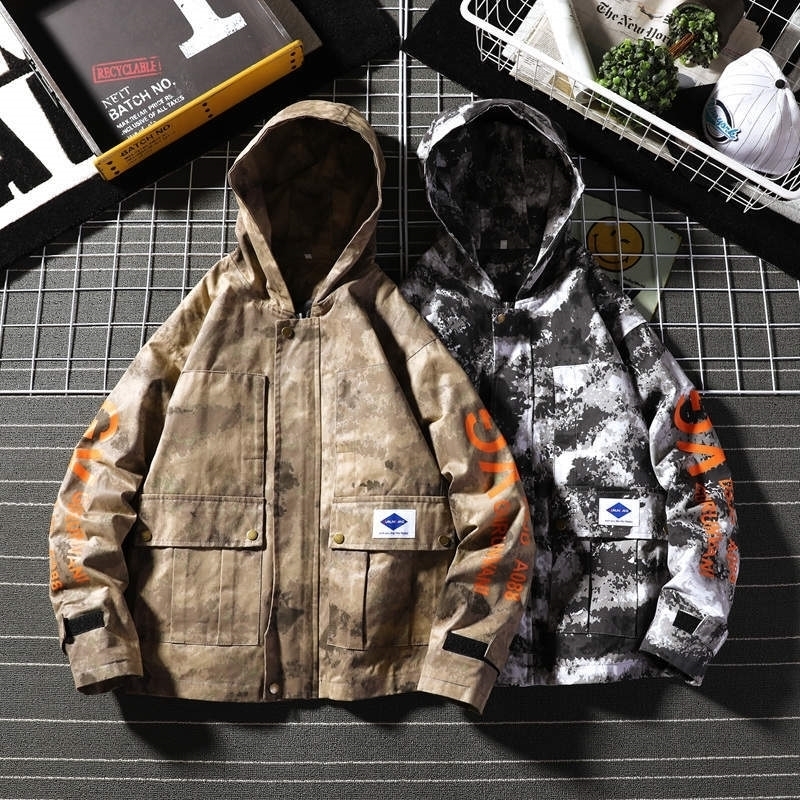 

Men Winter Fashion Camo Jacket New Casual Cargo Mens Military Jacket Windbreaker Coat Male Multi Pocket Streetwear Overcoat 201104, Max259 camo khaki
