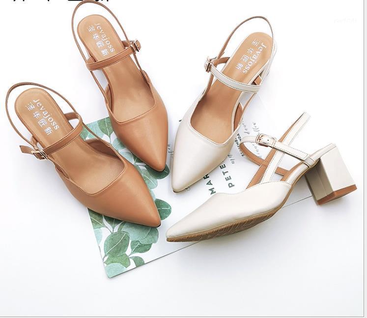 

Summer 2020 sandals for women wearing high-heeled Baotou thick-heeled sandals1, Black