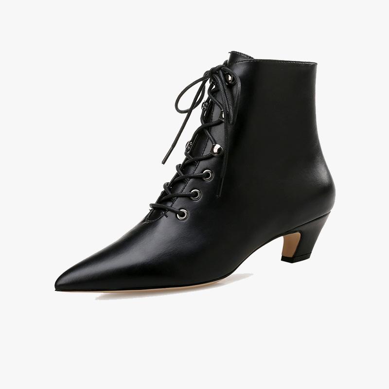 

European and American Women's new Autumn Winter Short boots Sexy pointed Toe Curved heel women's boots low heel short, Houndstooth