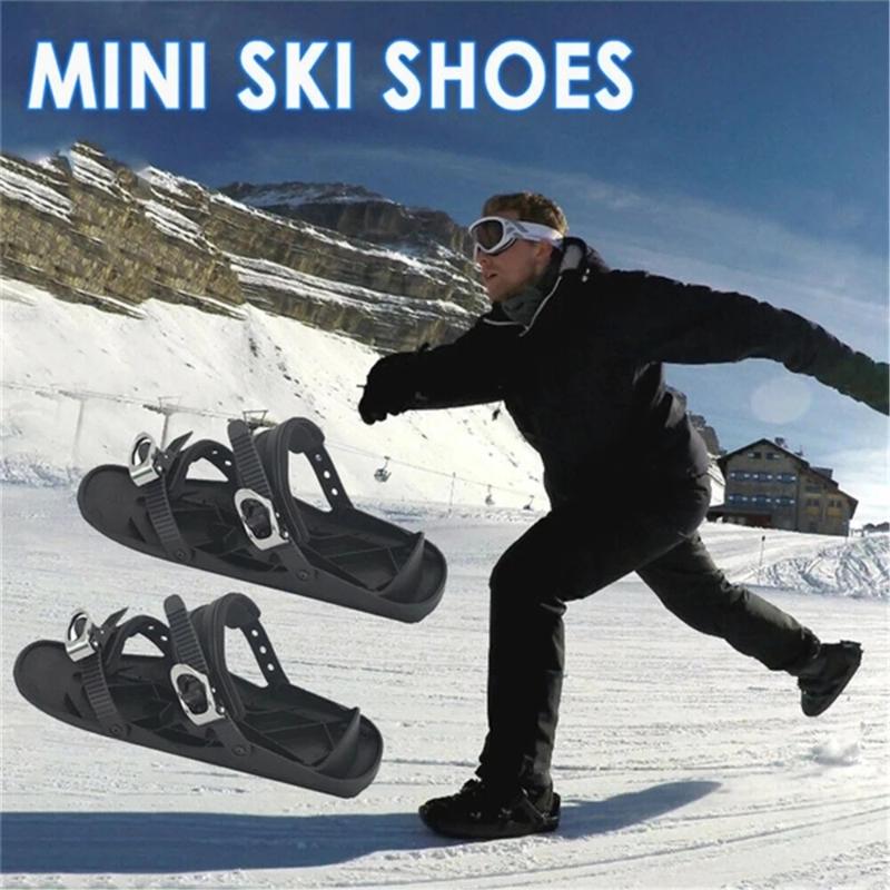 

Mini Ski Skates For Snow Short Skiboard Outdoor Travel Skiboard Snowblades Snowboarding Shoes Adjustable Mini Sled Snowboard