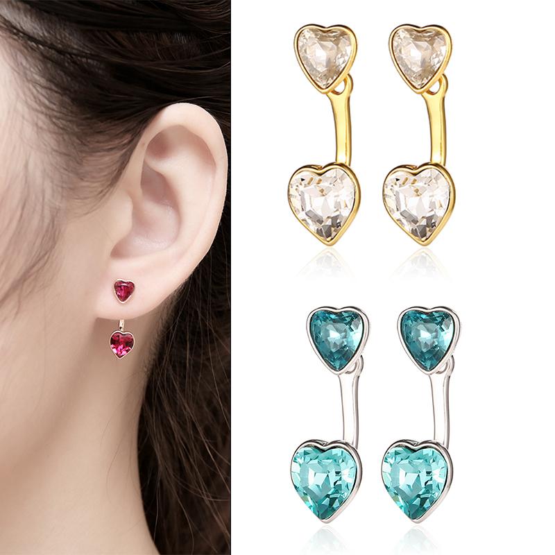 

Heart Stud for women earrings 925 sterling silver earring Zircon Heart-shaped earrings Couple gift fine jewelry Love Stud Female