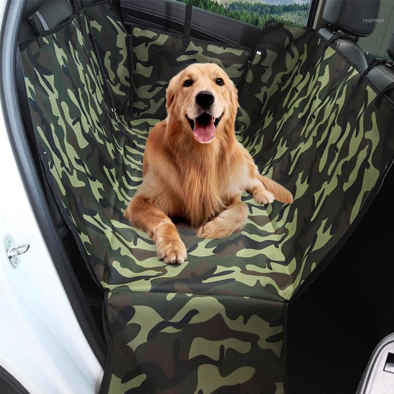 

Pet Car Mat Oxford Footprint Pet Dog Carriers Rear Back Waterproof Car Seat Cover Mats Hammock Protector With Safety Belt1