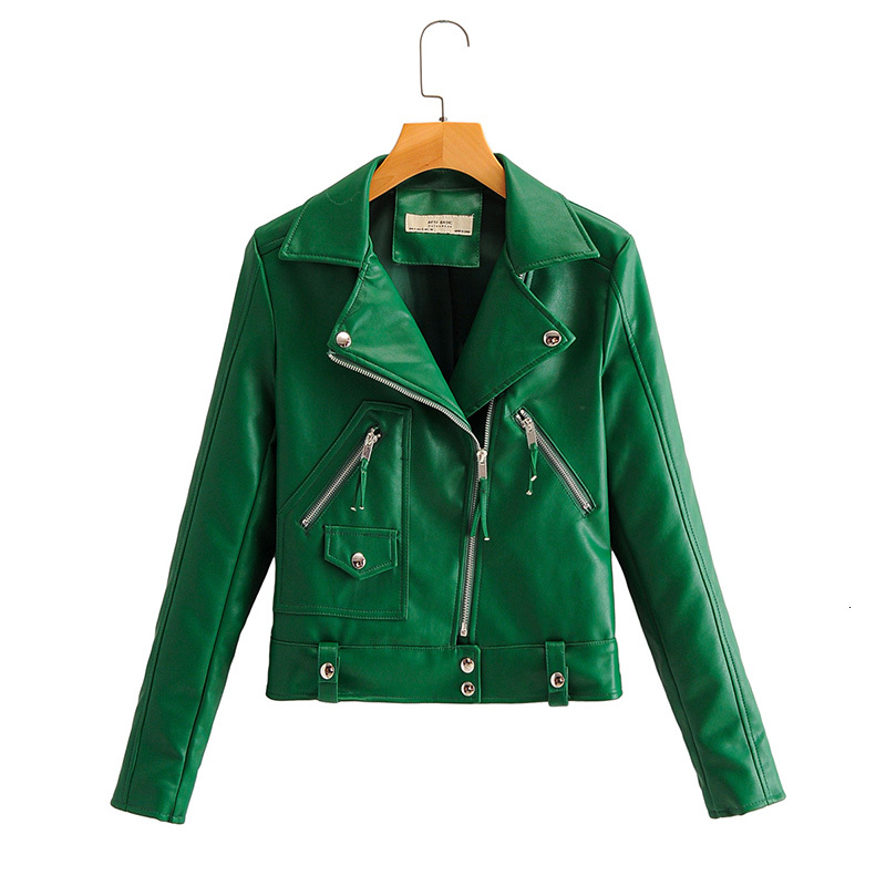

2021 New Autumn High Street Female Jacket Leather Punk with Black Women's Coat Outwear 8NTB