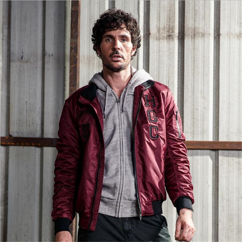 

Men's new hoodies pocket jacket streetwear version of spring baseball outfits fall wear casual coat W8U2, Red