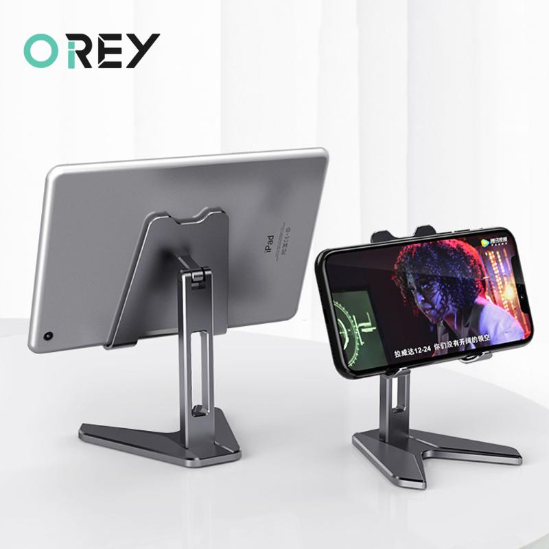 

Portable Phone holder Aluminum Foldable Mobile Support Adjustable Telephone Tablet Holder For ipad Desktop Phone Stand, Gray