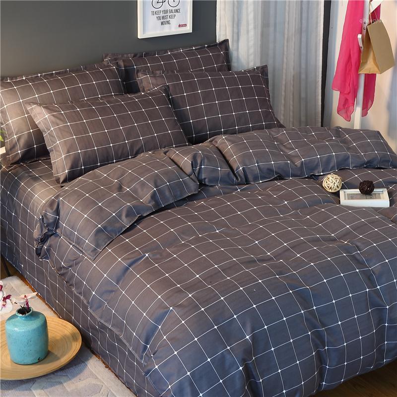 

2020 new cartoon Dark-color Flower Series Bed Linens 4pcs Bedding sets501, White