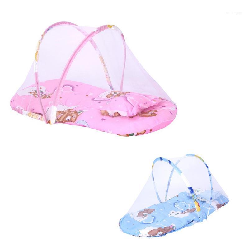 

92x48x40cm Baby mosquito net Foldable2 colors Baby Netting Bedding with 0-2 Year Travel Beds Cribs Pillow Mat set1