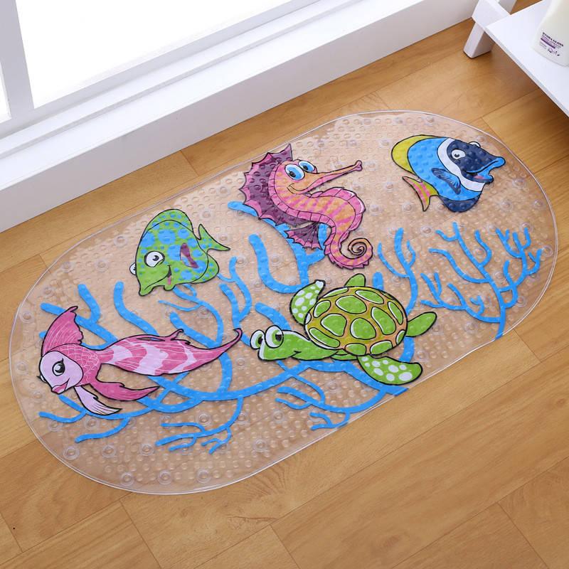 

Cartoon PVC Non-slip Bath Mat with Suction Cup 38x69cm Bathtub Shower Mat Anti-skid Bathroom Carpet Massage