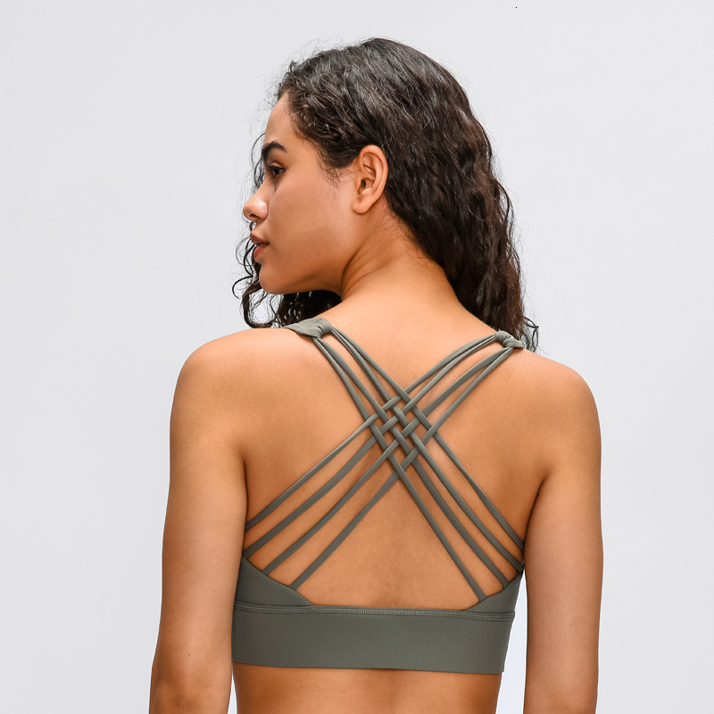 

2021 New Goal Cross Back Sport Bras Buttery Soft Medium Support Yoga Plus Size Women Padded Push Up Bra Kxva, White