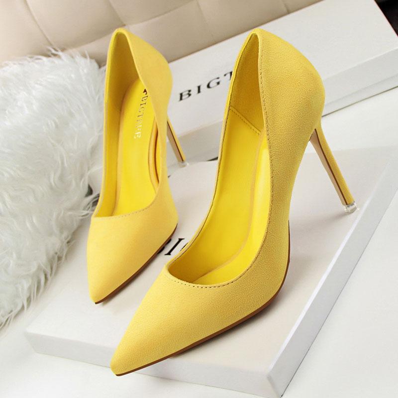 

VTOTA High Heels Pumps Women Wedding Shoes Slip On Shallow Party Office High Heels Sexy Thin Heel Lady Shoes chaussures femme, Black