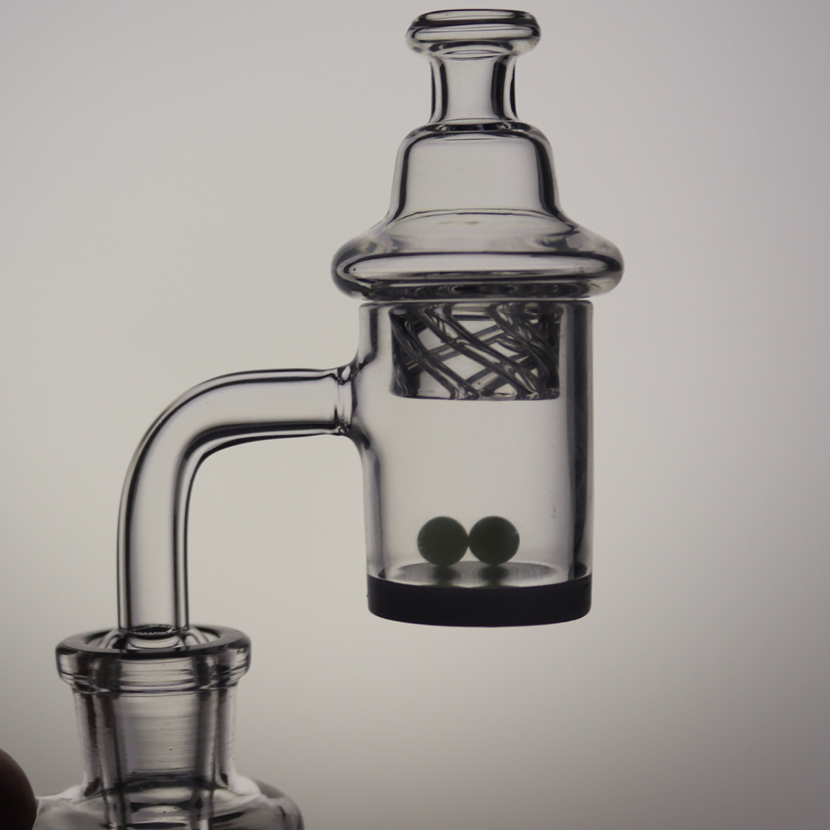 

Quartz Banger Nail Set For Smoking With Opaque Bottom 14mm Male 90 degree Dia.25mm With Carb Cap And Terp Pearls