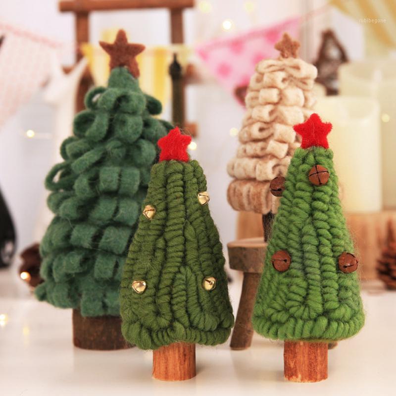 

Christmas Tree Small Ornament Mini Painted Christmas Tree Decorations Wooden Card New Year's Decorations For Home1