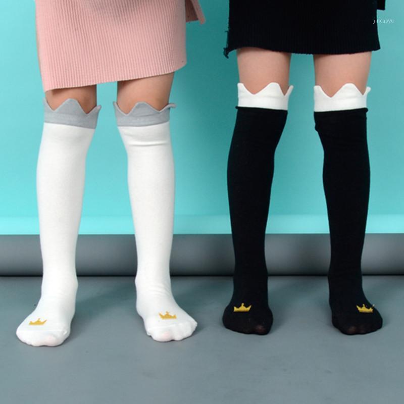 

Baby Children Dot Print Warm Knee High Socks Kids Cute Princess Fashion Cotton Long Socks Toddler Baby Girls Spring Autumn1, Black with white