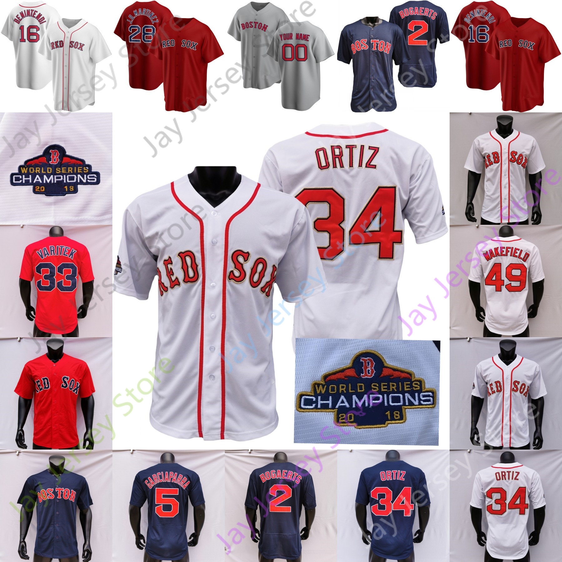 

Baseball Jersey David Ortiz Xander Bogaerts Dustin Pedroia Michael Chavis Kike Hernandez J. D. Martinez Alex Verdugo Eovaldi Ottavino Sale Whitlock Valdez, 2018 champions