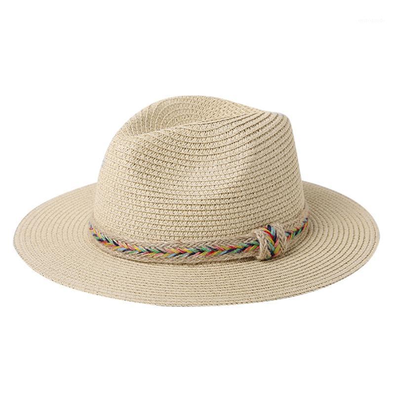 

2020 Fashion Toquilla Straw Wide Brim Women Panama Beach Sun Hat For Elegant Lady Summer Floppy Chapeu Feminino Fedora Sunbonnet1, Black