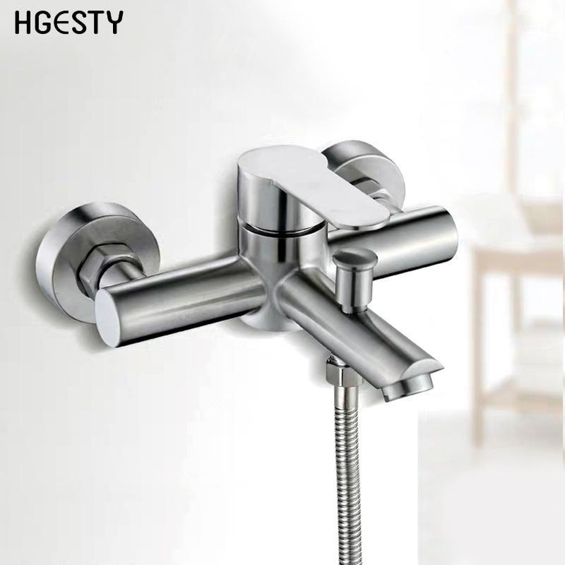 

Bathroom Shower Faucets Stainless Steel Triple Bathtub Faucet Mixers Cold Mixer Valve Nozzle Tap Wall Mounted Home Accessory Sets