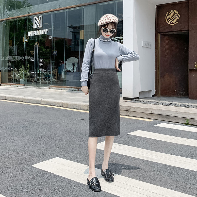 

New Autumn 2021 bodycon elastic thin pencils skirts for women's knitted or crocheted skirt y292 NJ2Y, Hoise