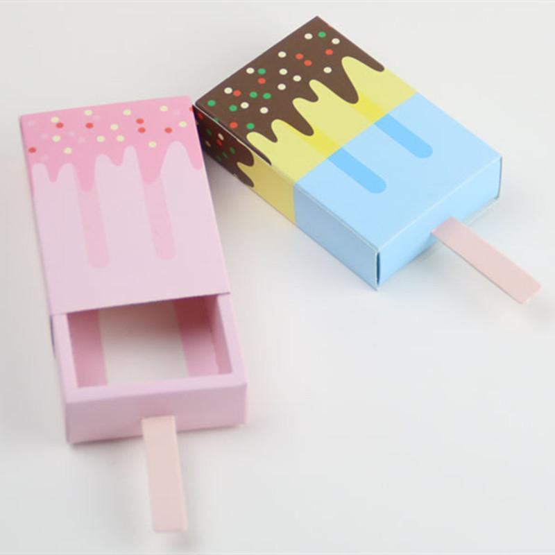 

2019 New Ice Cream Shape Candy Boxes Kraft Bag Paper Popcorn Box Goodie Bags Gift Bag Kids Party Favors Candy Birthday Decor1