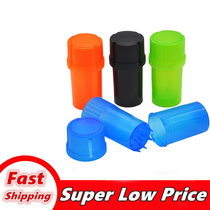 

cheapest Plastic 2 in 1 Tobacco Grinder Bottle Style Crusher Herbal Herb Spice Grinding Crusher Airtainer Storage Container Case