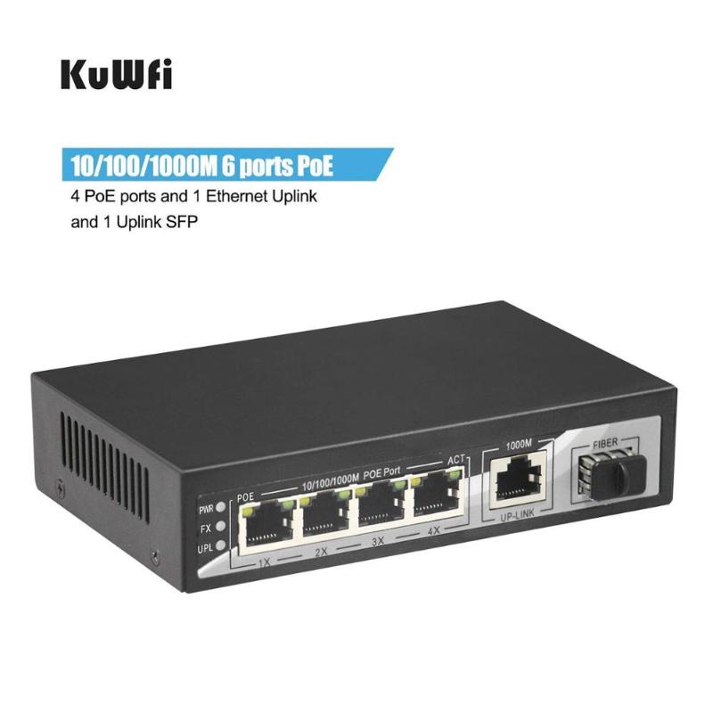 

1000Mbps POE Network Switch 6Ports Gigabit Switch Ethernet 4*10/100/1000Mbps POE Port 10Gbps Switching Capacity Plug Play