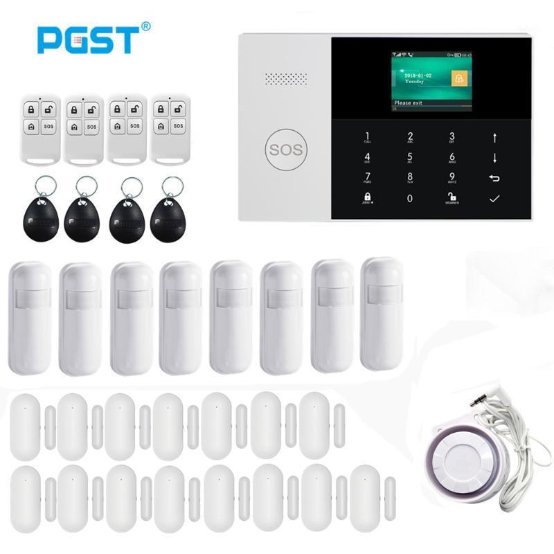 

PGST 2.4 Inch TFT Screen WIFI GSM SIM APP Remote Control Wireless Home Security Alarm System with fire Smoke Detector1