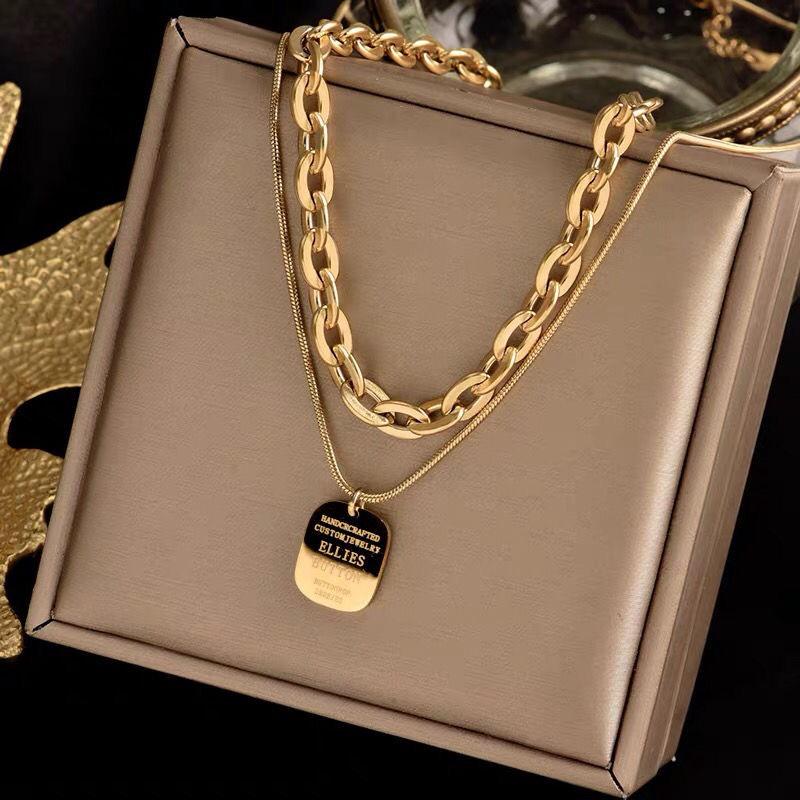 

Titanium Steel Choker Necklaces Simple Style Ins Korean Type for Women Charm Jewelry