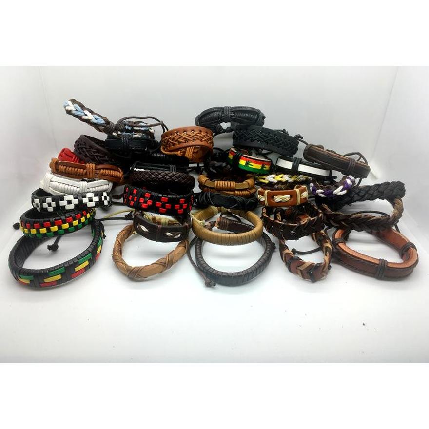 

100pcs Lots Mixed Style Genuine Leather Mens Womens Surfer Bracelet Cuff Wristband Fashion Jewe wmtHfZ luckyhat