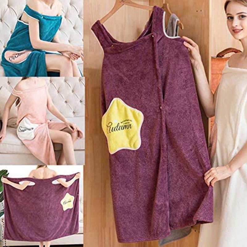 

New Home Textile Towel Women Robes Bath Wearable Towel Spa Womens Beach Sleeping Lady Fast Dress Nightwear Magical Drying J7Z4
