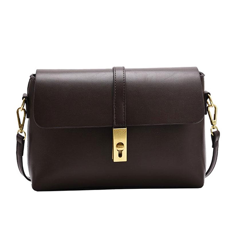

New Women Shoulder Bag Fashion Female High Quality Crossbody Bag Designer Solid Color Girl Daily 2021 Imitation Leather, Black