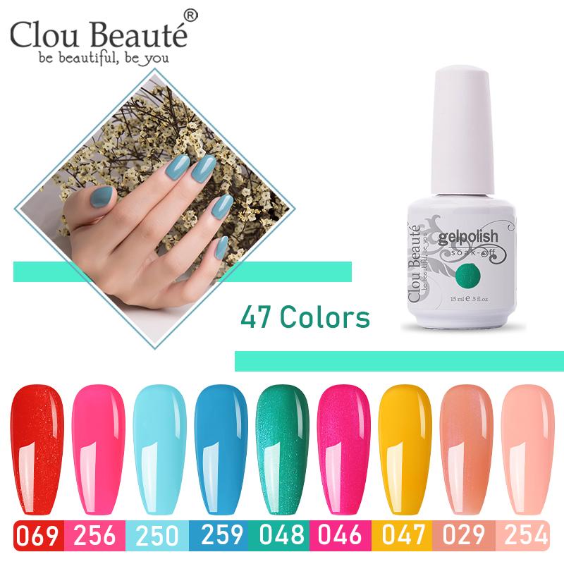 

Clou Beaute47 Colors Nude 15 ML Art Design Manicure Gel Polish Nail Primer UV Semi Permanent Varnish Soak Off Nail Gel, 11029