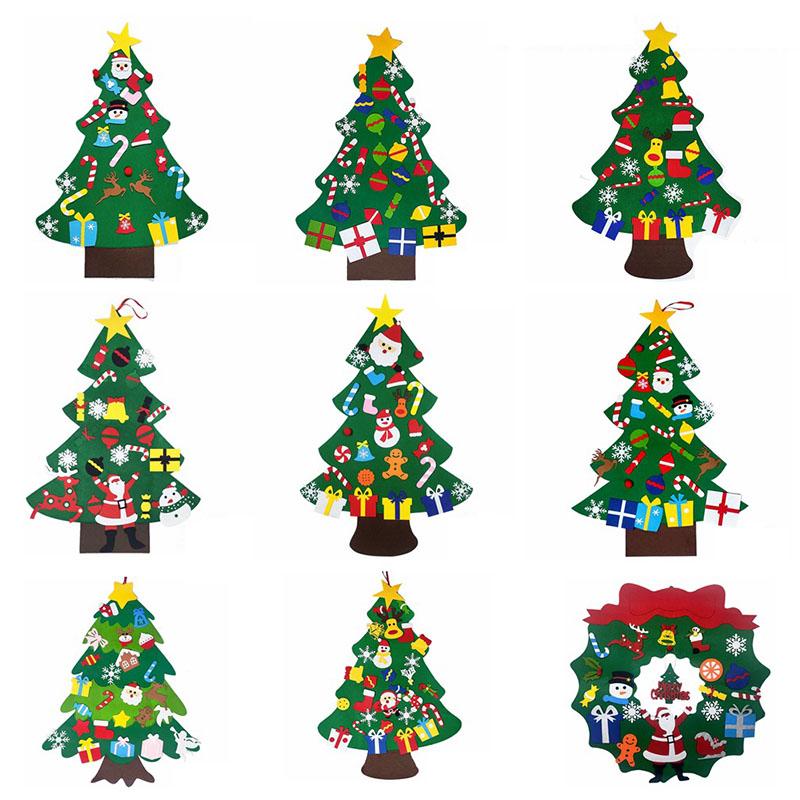 

DIY Felt Christmas Tree Family Christmas Decorations Tree Children'S New Year Gift Handmade Ornaments